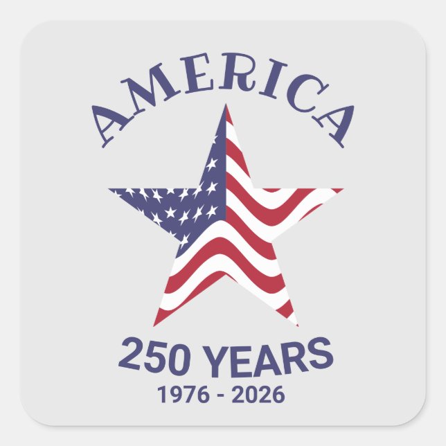 Patriotic Star 250 Year American Flag Sticker (Front)