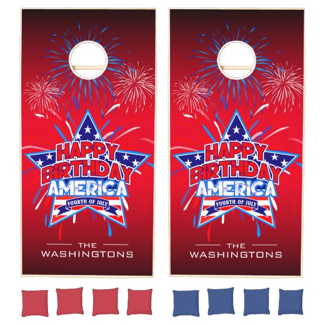 Patriotic Star – 4th of July RED Cornhole Set (Set)