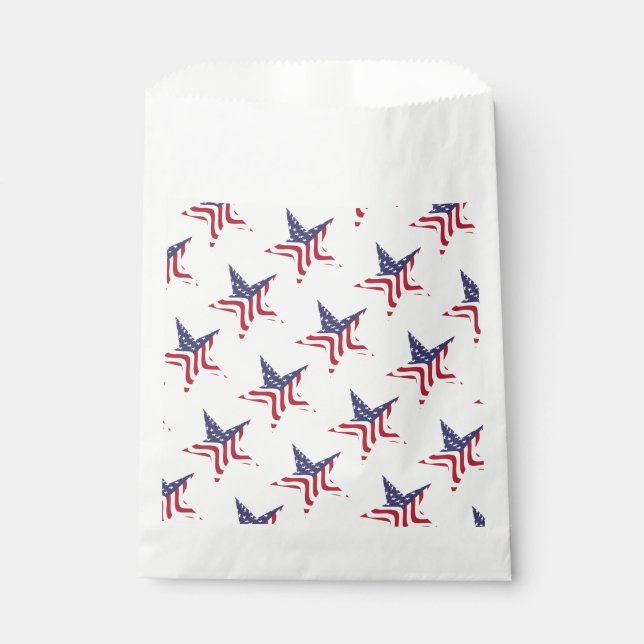 Patriotic Star American Flag Patriotic Favor Bag (Front)