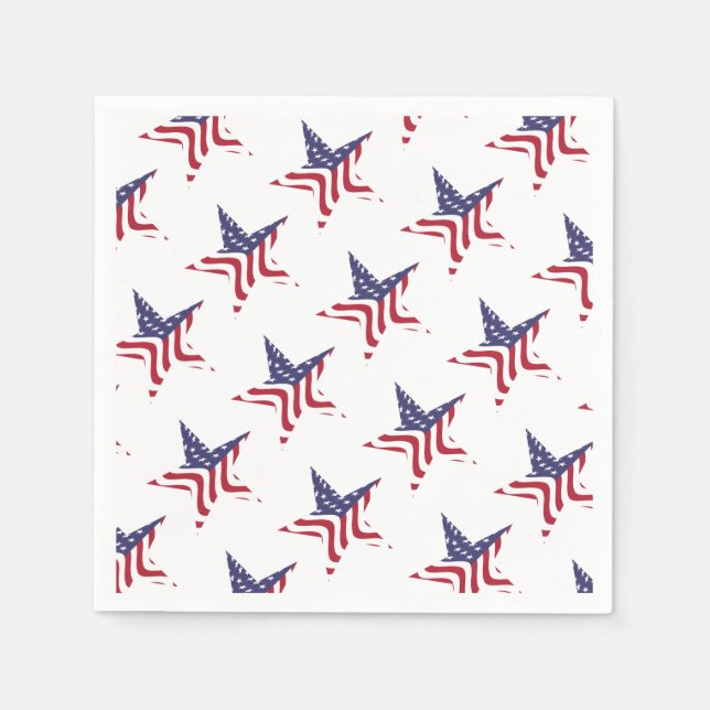 Patriotic Star American Flag Patriotic Napkins (Front)