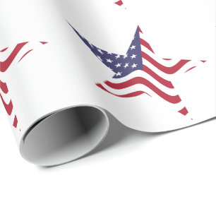 Patriotic Star American Flag Wrapping Paper