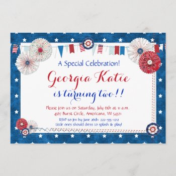 Patriotic Star Birthday Invitations - Country by Lil_Duck_Duck at Zazzle