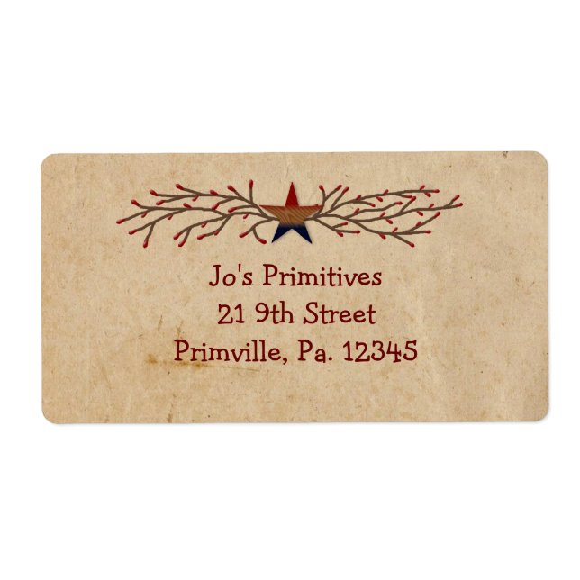 Patriotic Star Business Label (Front)