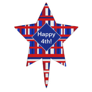 Patriotic Star Cake Topper Pick Personalized