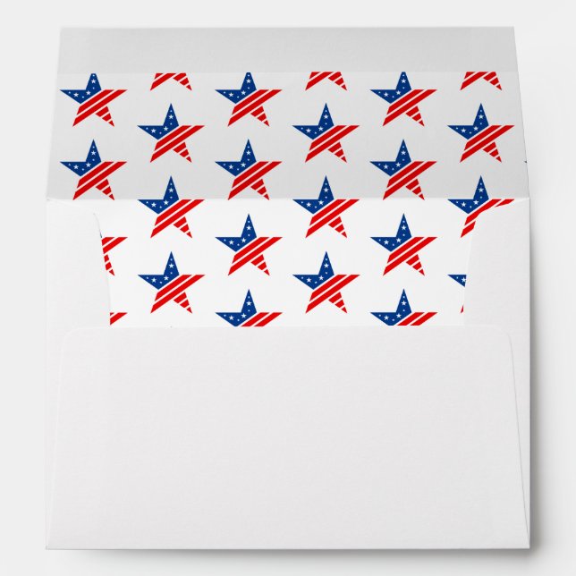 Patriotic Star Card Envelope  (Back (Bottom))