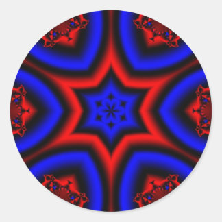 Patriotic Star Classic Round Sticker