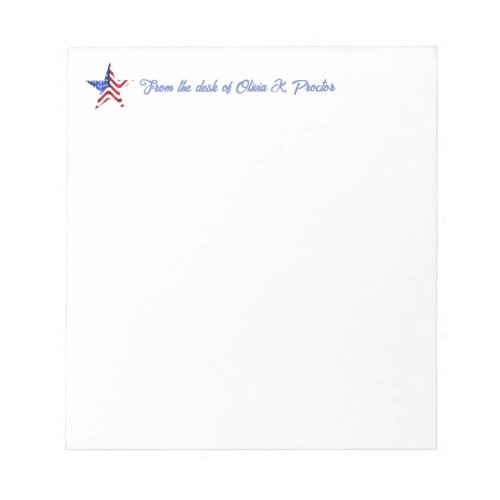 Patriotic Star Customized Notepad