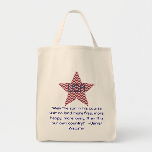 Patriotic Star Daniel Webster Quote Bag