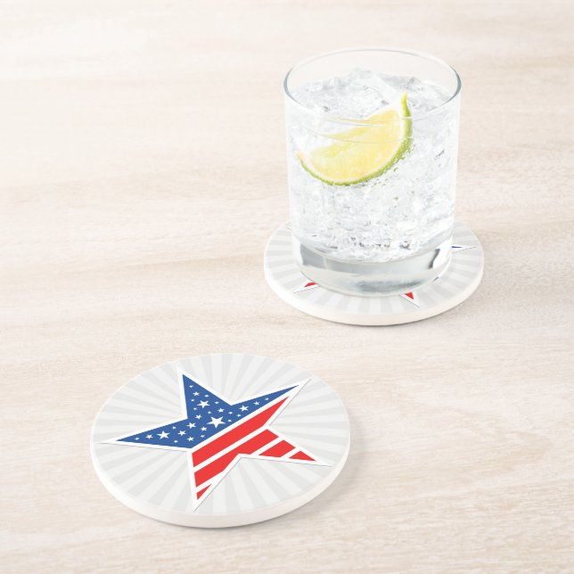 Patriotic Star Drink Coaster (Side)