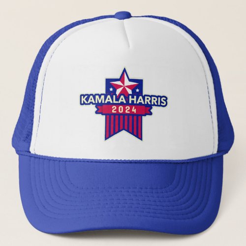 Patriotic Star Harris 2024 Trucker Hat