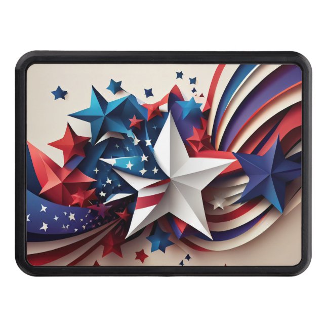 Patriotic Star Hitch Cover (Front)