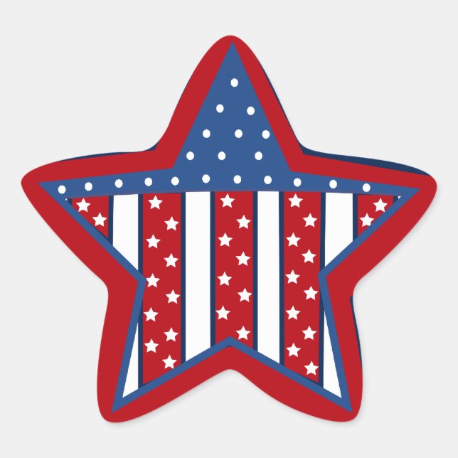 Patriotic star Holiday fun sticker (Front)