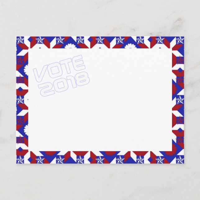 Patriotic Star Quilt VOTE 2018 postcard (Front)