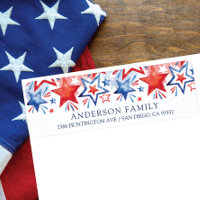 Patriotic Star Return Address Label