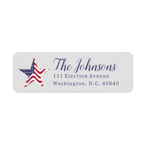 Patriotic Star Return Address Label American Flag