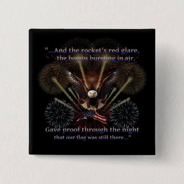 Patriotic Star-Spangled Banner Quote America  Button (Front)