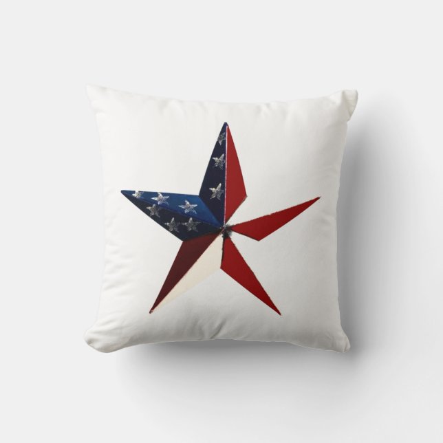 Patriotic Star Throw Pillow (Front)