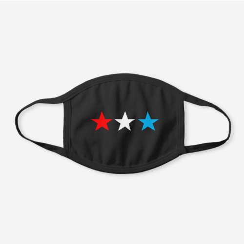 Patriotic Star Trio 4Cleo Black Cotton Face Mask