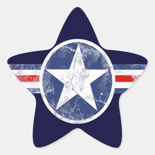 Patriotic Star Vintage Stripes Stickers