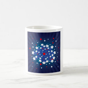 Patriotic Starburst Red White and Blue USA  Coffee Mug