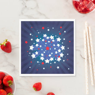 Patriotic Starburst Red White and Blue USA Napkins