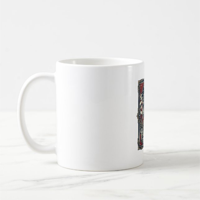 Patriotic Stargazer Vector Graphic Tee Coffee Mug (Left)