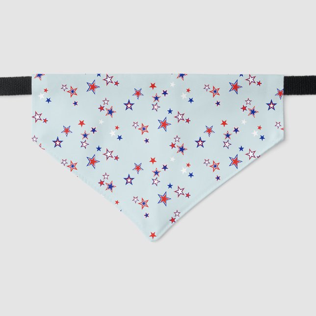 Patriotic Starry Field Pet Bandana Collar (Front)