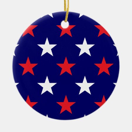 Patriotic Stars 1 Ceramic Ornament