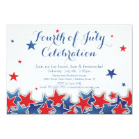 Patriotic Stars 4th of July Party Invitation