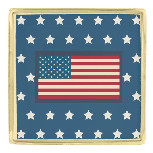 Patriotic Stars American Flag Lapel Pin (Front)