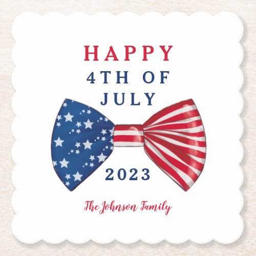Patriotic Stars And Stripes 4th Of July Paper Coaster