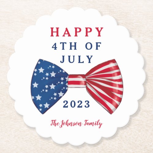 Patriotic Stars And Stripes 4th Of July Paper Coaster