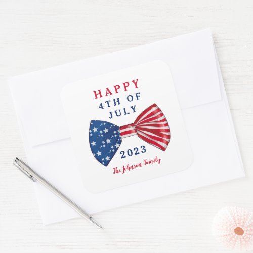 Patriotic Stars And Stripes 4th Of July Square Sticker