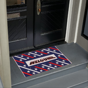 Patriotic Stars and Stripes America Flag Doormat