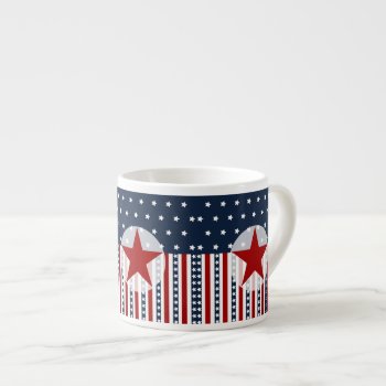 Patriotic Stars And Stripes American Flag Design Espresso Cup by PrettyPatternsGifts at Zazzle