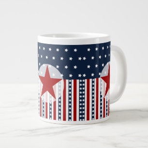 Patriotic Stars and Stripes American Flag Design Giant Coffee Mug