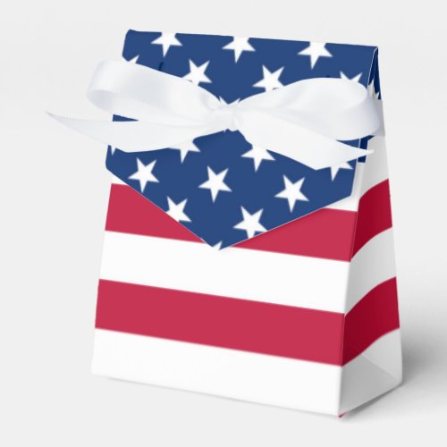Patriotic Stars And Stripes American Flag  Favor Boxes