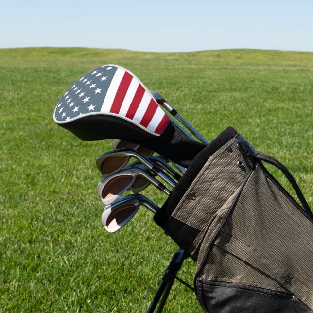 Patriotic Stars and Stripes American Flag Golf Head Cover (In Situ)