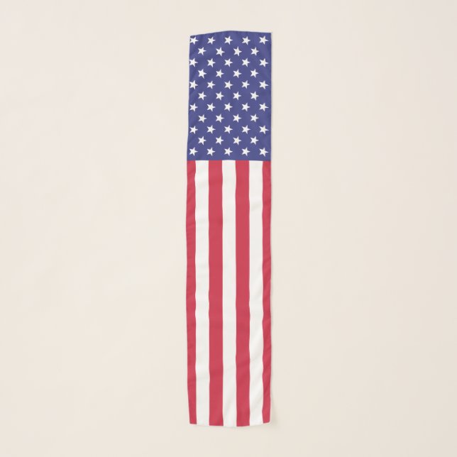 Patriotic Stars and Stripes American Flag Scarf (Front)