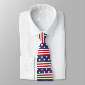 Patriotic Stars and Stripes American Flag USA Tie