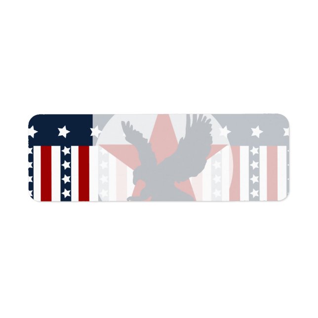 Patriotic Stars and Stripes Bald Eagle American Label (Front)