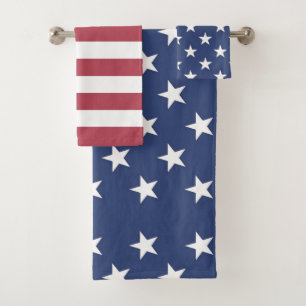 Patriotic Stars and Stripes Bath Towel Set