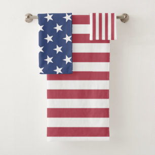Patriotic Stars and Stripes Bath Towel Set