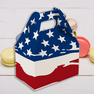 Patriotic Stars And Stripes Birthday Party Favor Boxes