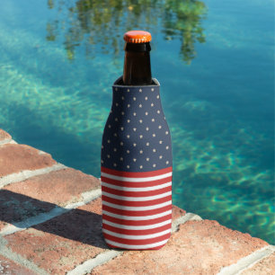 Patriotic Stars And Stripes Bottle Cooler