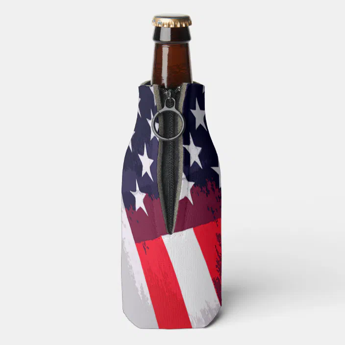 PATRIOTIC Stars & Stripes Bottle Holder Insulator Cooler Long Neck Beer Koozi G2 