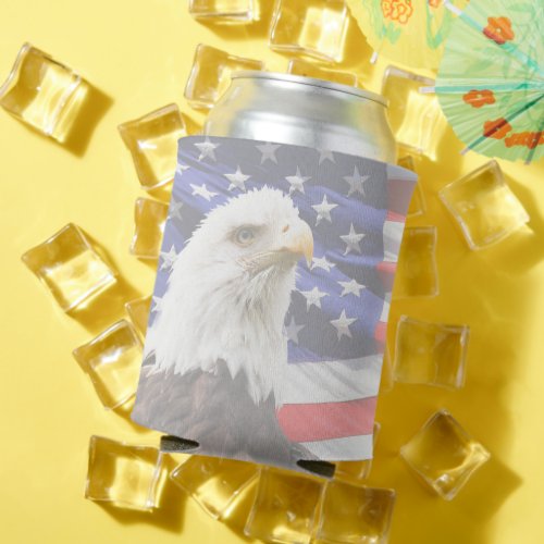 Patriotic Stars And Stripes Can Cooler