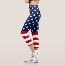 Patriotic Stars and Stripes Capri Leggings Patriotic Stars and Stripes Capri Leggings