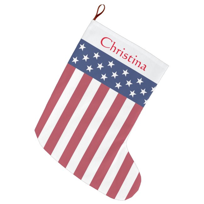Patriotic Stars and Stripes Christmas Stocking