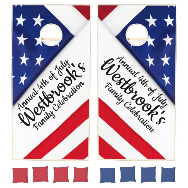 Patriotic Stars and Stripes Cornhole Set (Set)